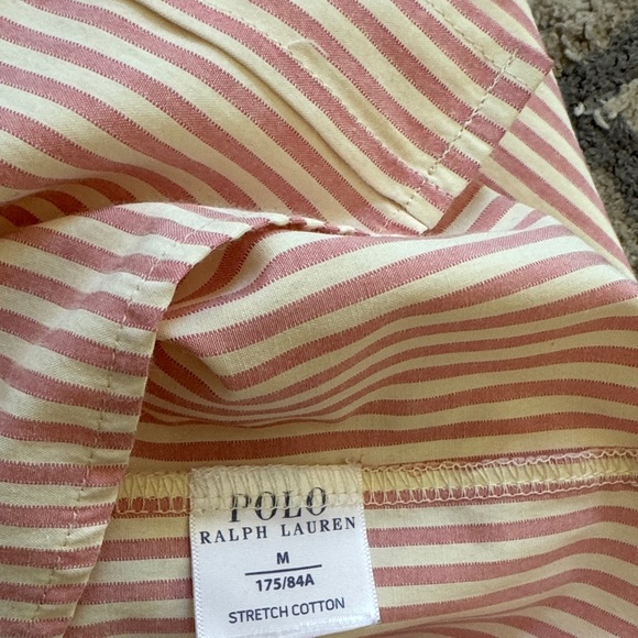 Polo by Ralph Lauren Pink and White Striped Button-Down Shirt - Picture 3 of 3